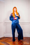 Ensemble de pyjama en soie bio - Bleu nuit