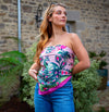 Le grand foulard en soie bio - Eté Indien - Rose vert