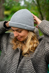 Bonnet 100% laine mérinos et 100% soie - Gris perle